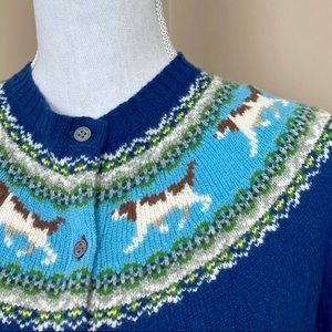 LL BEAN Fair Isle Cardigan Sweater